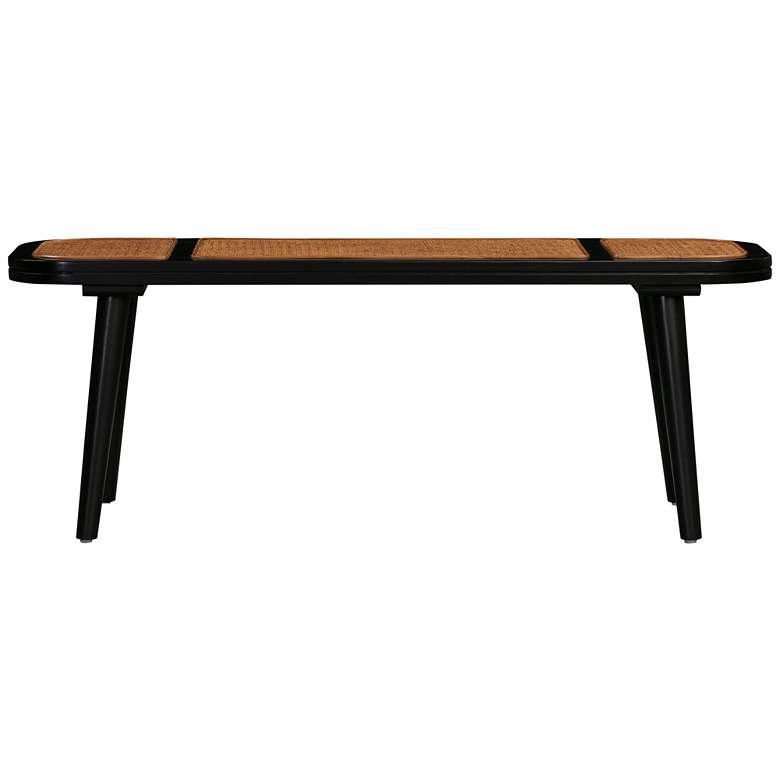 Image 7 Emilia 50 inch Wide Black and Brown Cane Bench more views