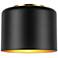 Emilia 8" Wide Matte Black and Aged Brass Ceiling Light