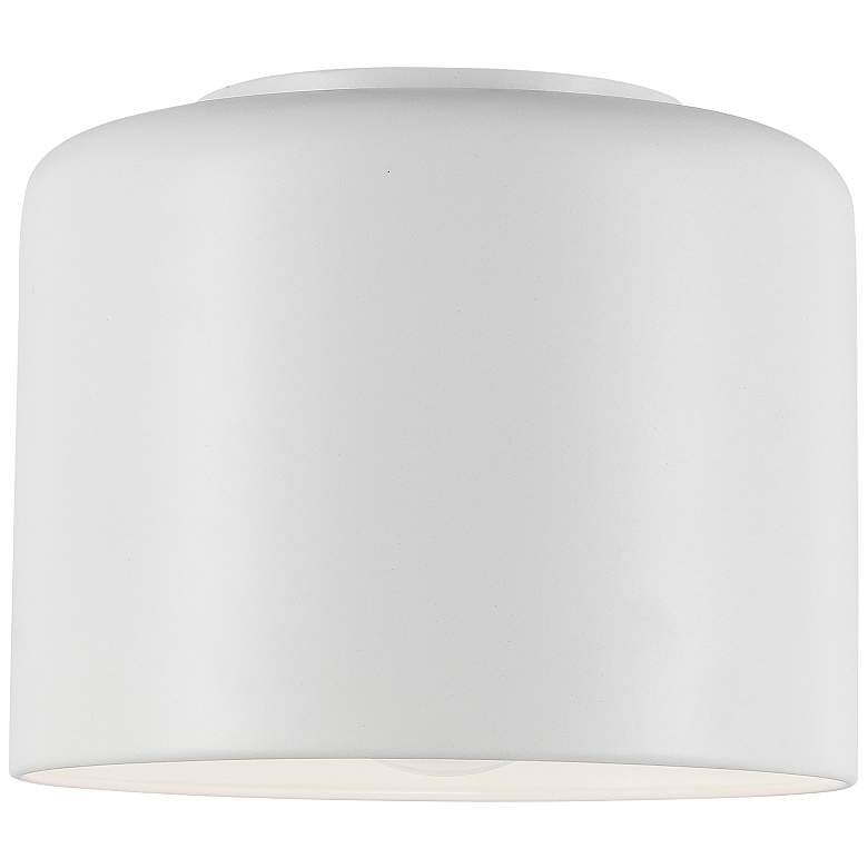 Image 1 Emilia 8" Wide Painted White Drum Ceiling Light