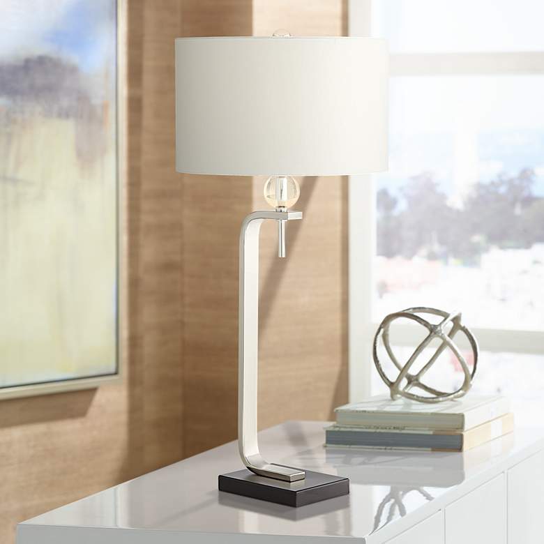 Image 1 Emilia Polished Nickel Table Lamp