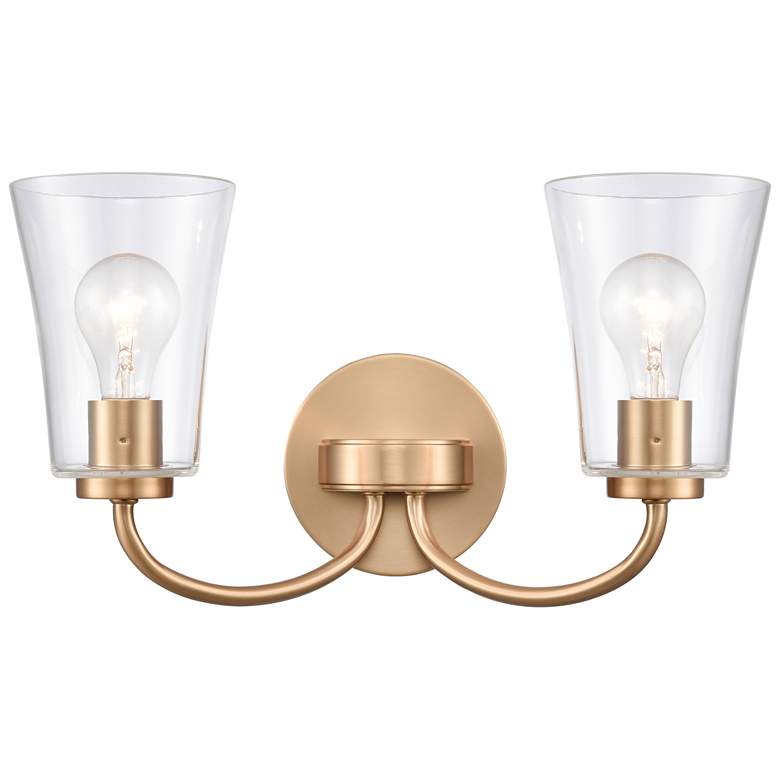 Image 1 Emily 17" Wide 2-Light Vanity Light - Brushed Gold