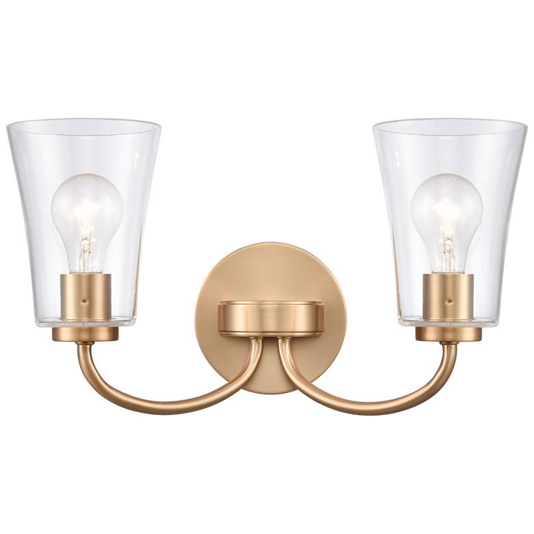 Image 1 Emily 17 inch Wide 2-Light Vanity Light - Brushed Gold