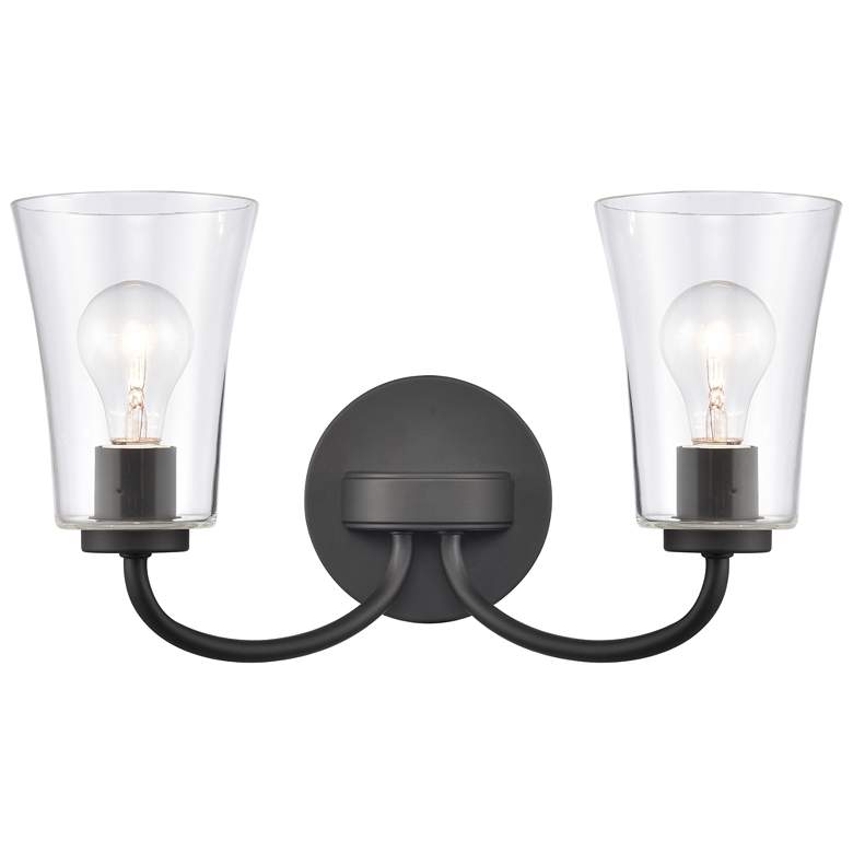 Image 1 Emily 17" Wide 2-Light Vanity Light - Matte Black