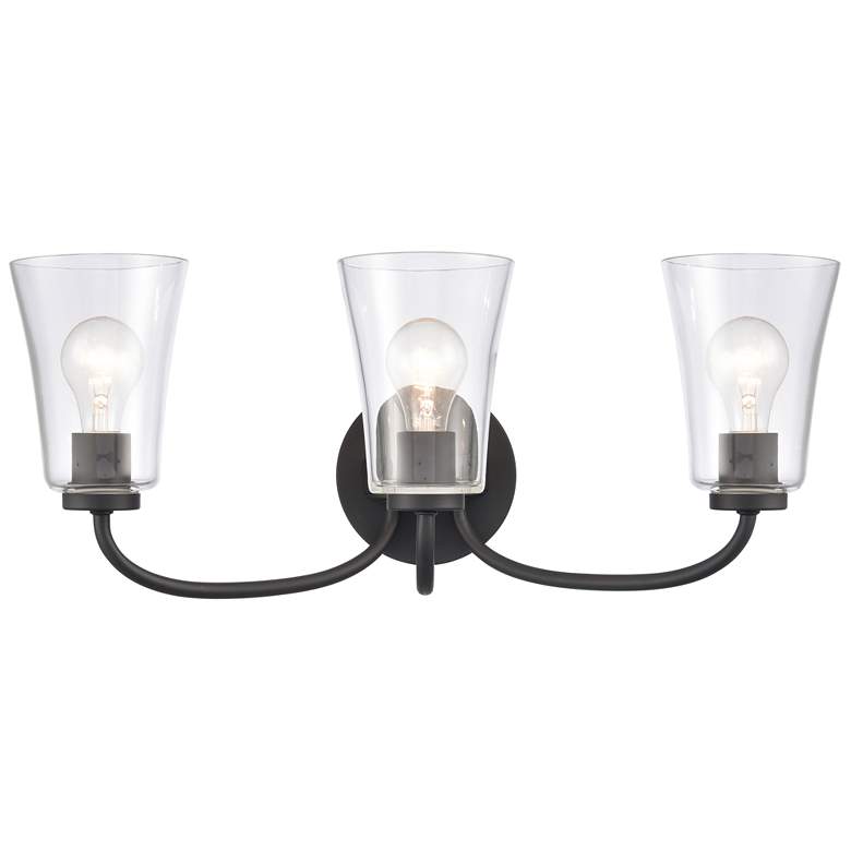 Image 1 Emily 23" Wide Matte Black 3-Light Vanity Bath Light