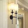 1_Emily 24" High Matte Black Metal 2-Light Wall Sconce