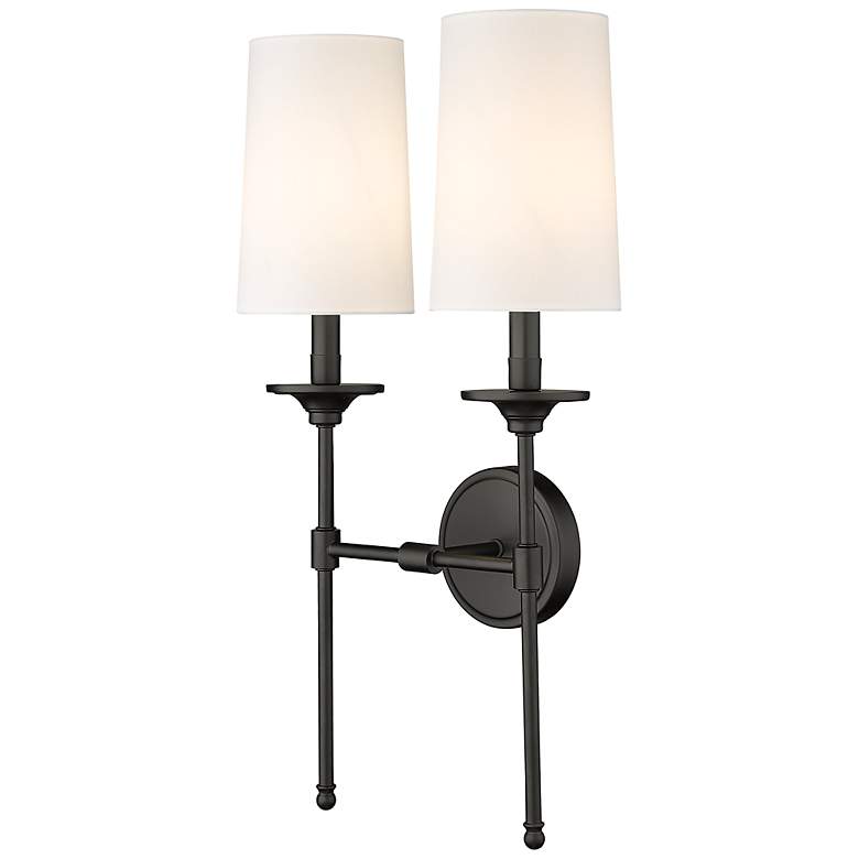 Image 4 Emily 24 inch High Matte Black Metal 2-Light Wall Sconce more views