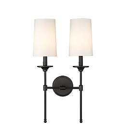 Image5 of Emily 24" High Matte Black Metal 2-Light Wall Sconce more views