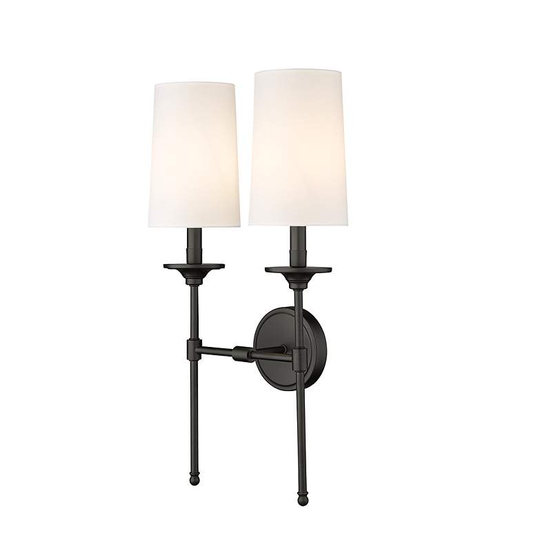 Image 5 Emily 24 inch High Matte Black Metal 2-Light Wall Sconce more views