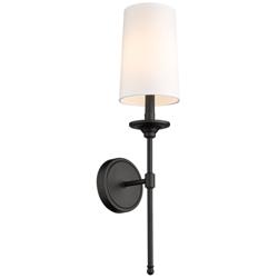 Emily 24" High Matte Black Wall Sconce