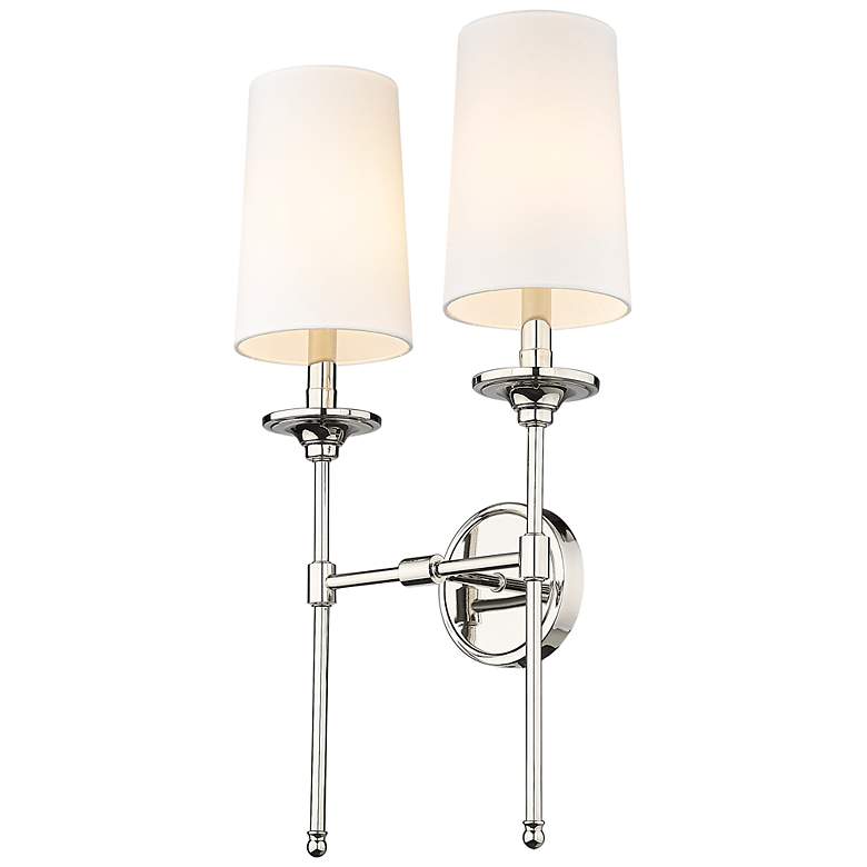Image 3 Emily 24" High Polished Nickel 2-Light Wall Sconce