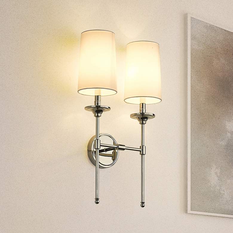 Image 2 Emily 24" High Polished Nickel 2-Light Wall Sconce