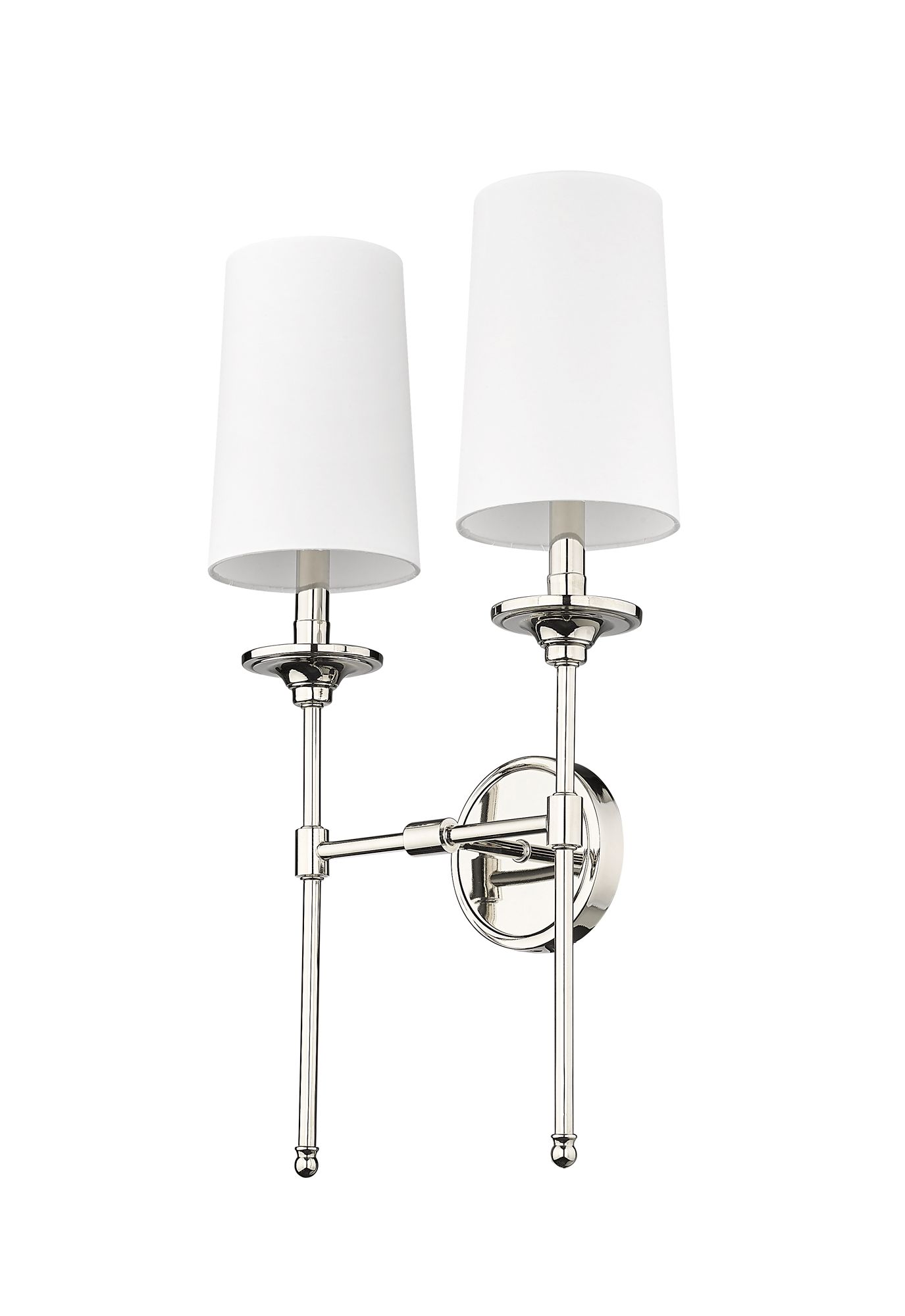 Emily 24" High Polished Nickel 2-Light Wall Sconce in scene