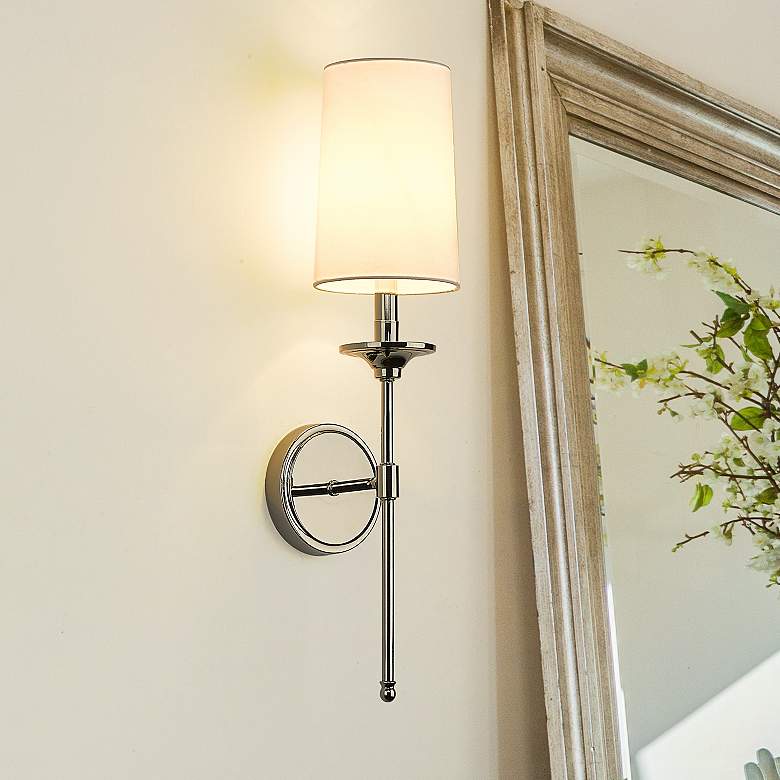Image 2 Emily 24" High Polished Nickel Metal Wall Sconce
