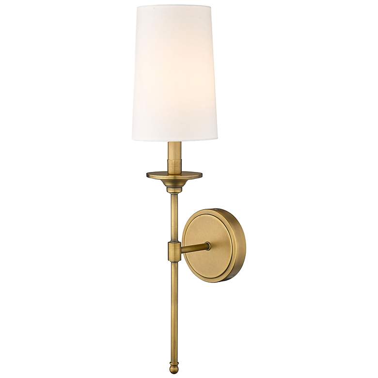 Image 5 Emily 24 inch High Rubbed Brass Metal Wall Sconce more views