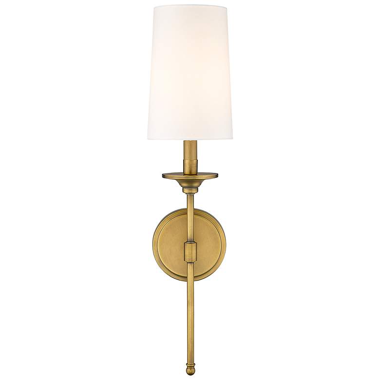 Image 6 Emily 24 inch High Rubbed Brass Metal Wall Sconce more views
