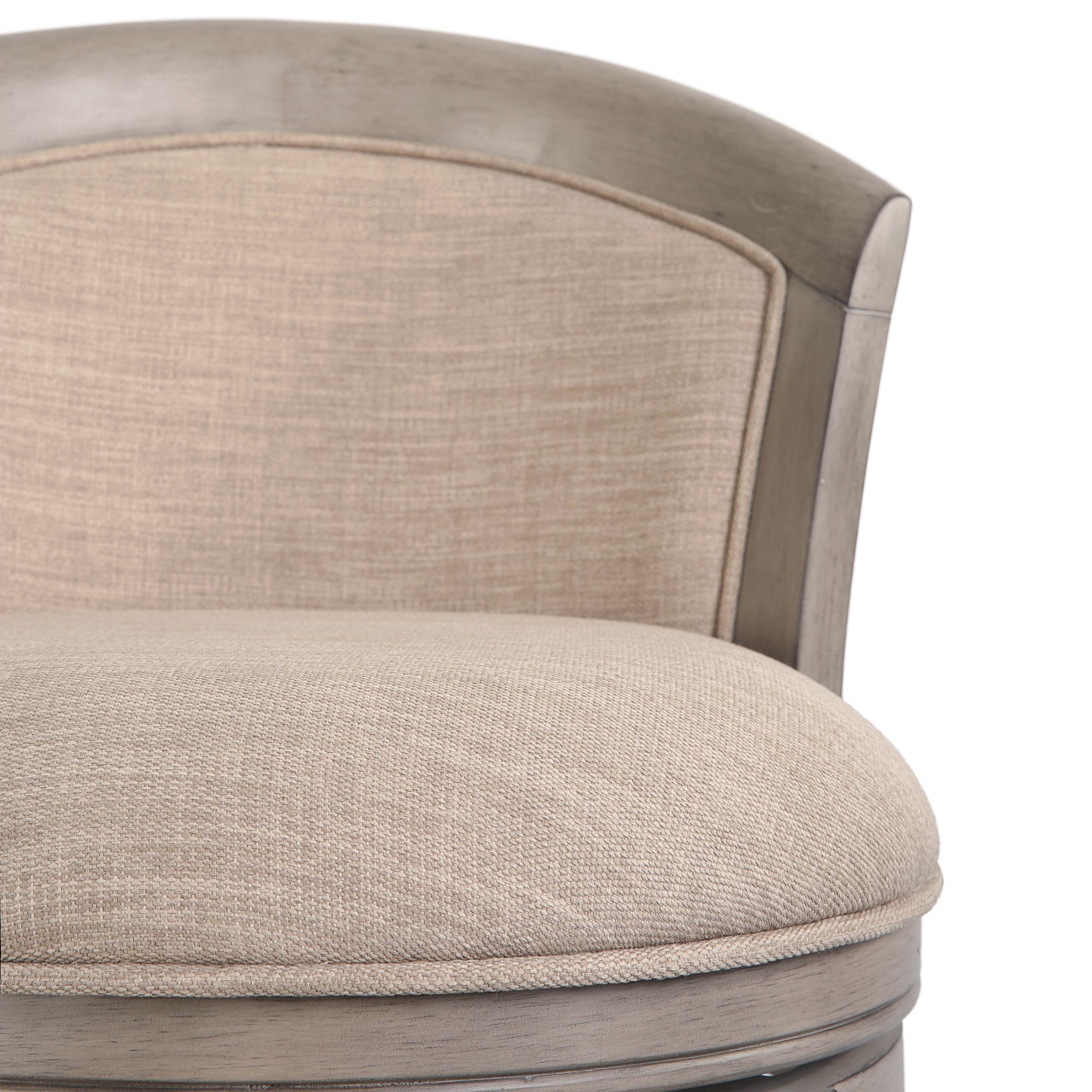 Image 3 Emily 26" Beige Santon Linen Fabric Swivel Counter Stool more views