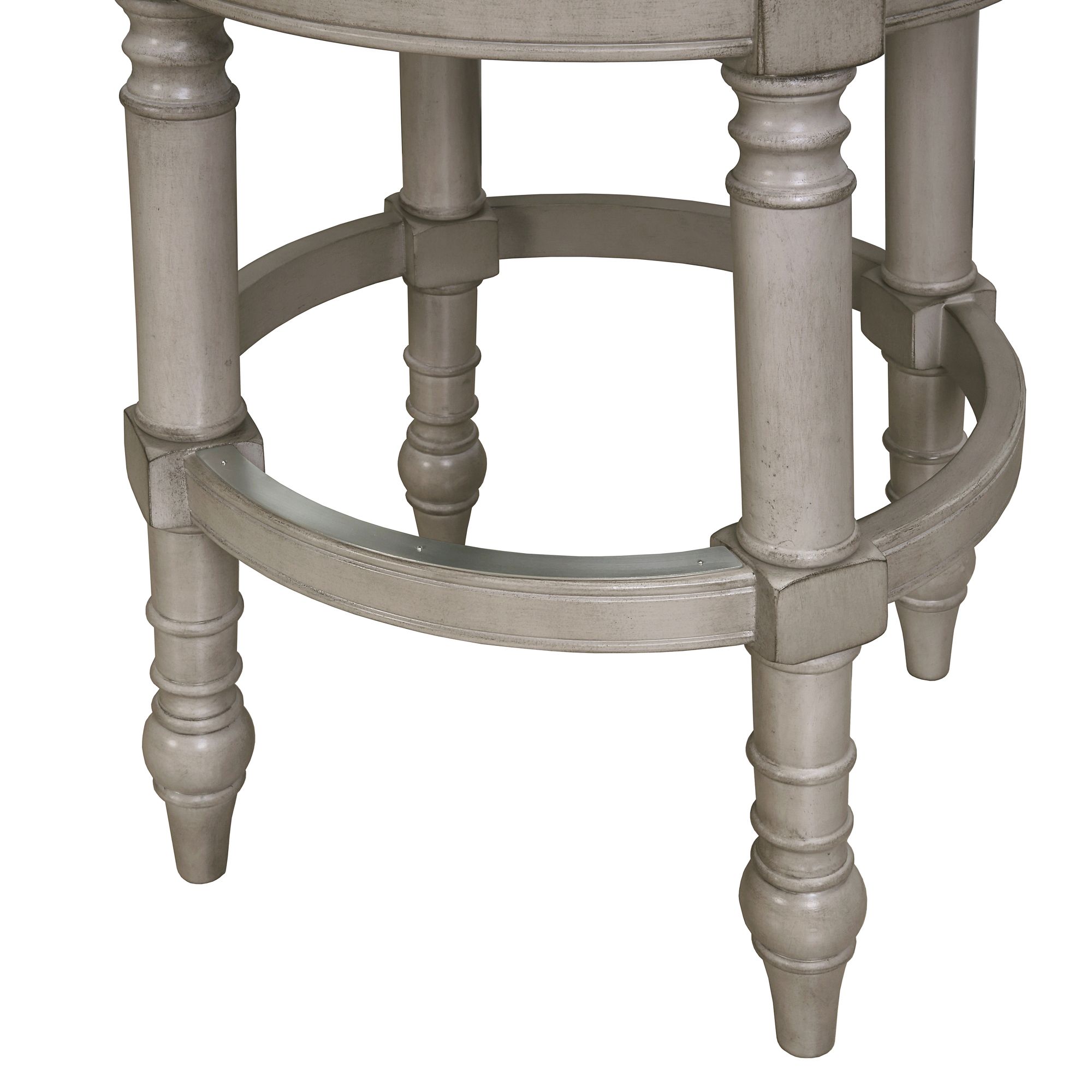 Image 4 Emily 26" Beige Santon Linen Fabric Swivel Counter Stool more views