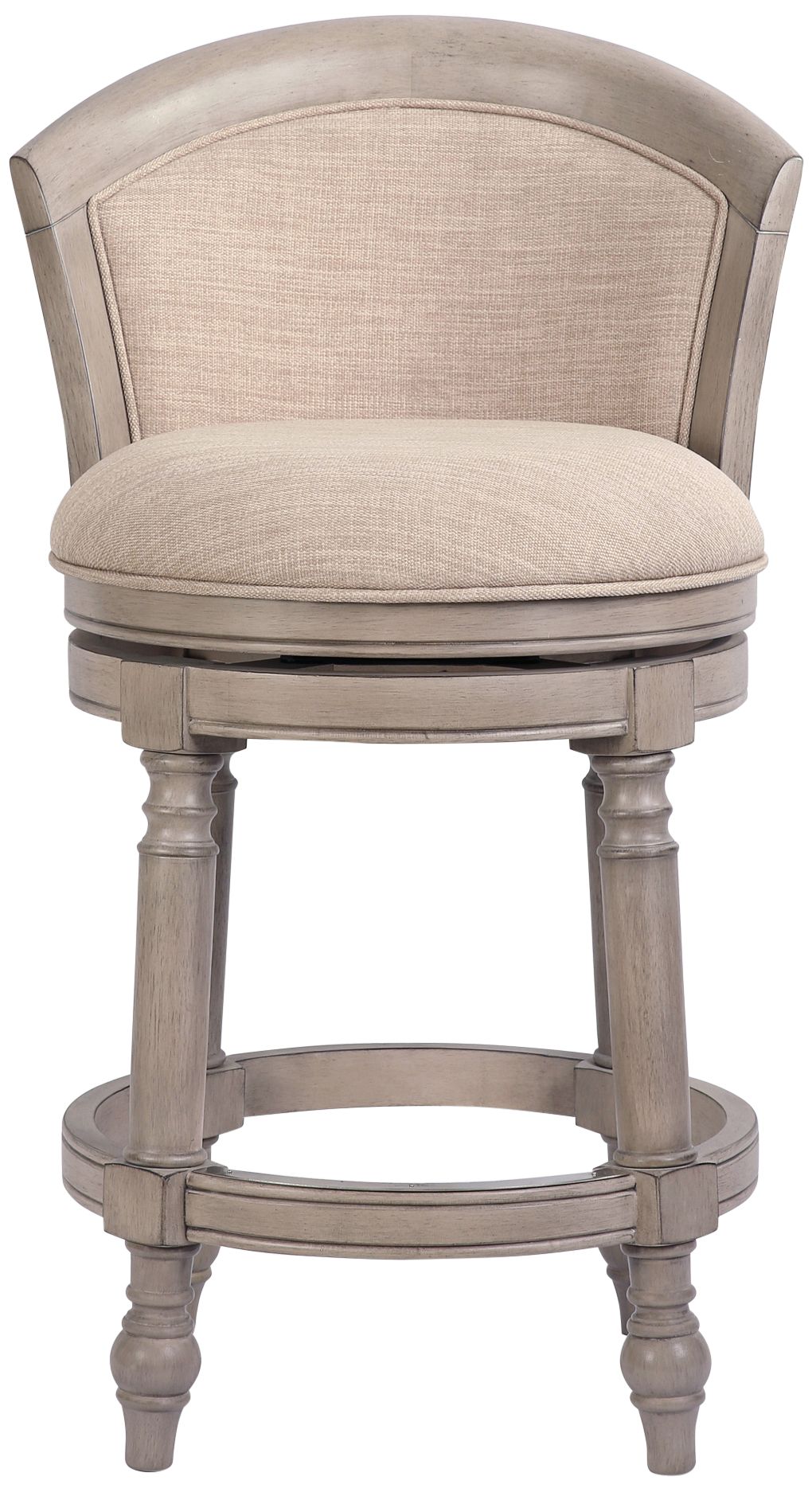 Image 6 Emily 26" Beige Santon Linen Fabric Swivel Counter Stool more views