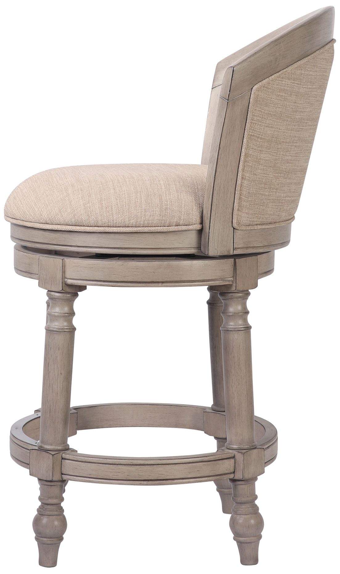 Image 7 Emily 26" Beige Santon Linen Fabric Swivel Counter Stool more views