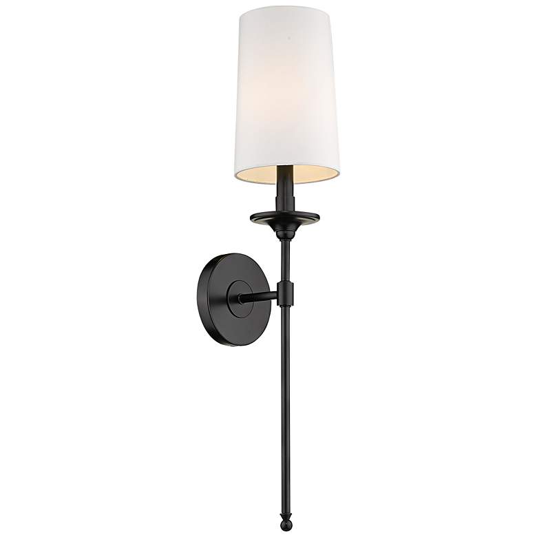 Image 1 Emily 26" High Matte Black Wall Sconce