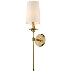 Emily 26" High Rubbed Brass Metal Wall Sconce