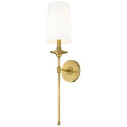 Emily 26" High Rubbed Brass Wall Sconce