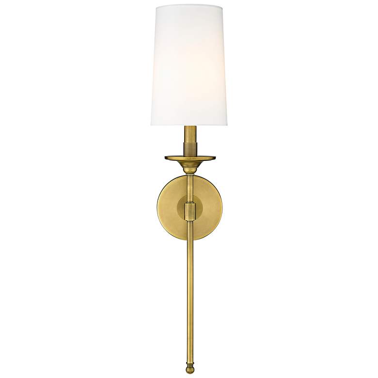 Image 6 Emily 26" High Rubbed Brass Wall Sconce more views