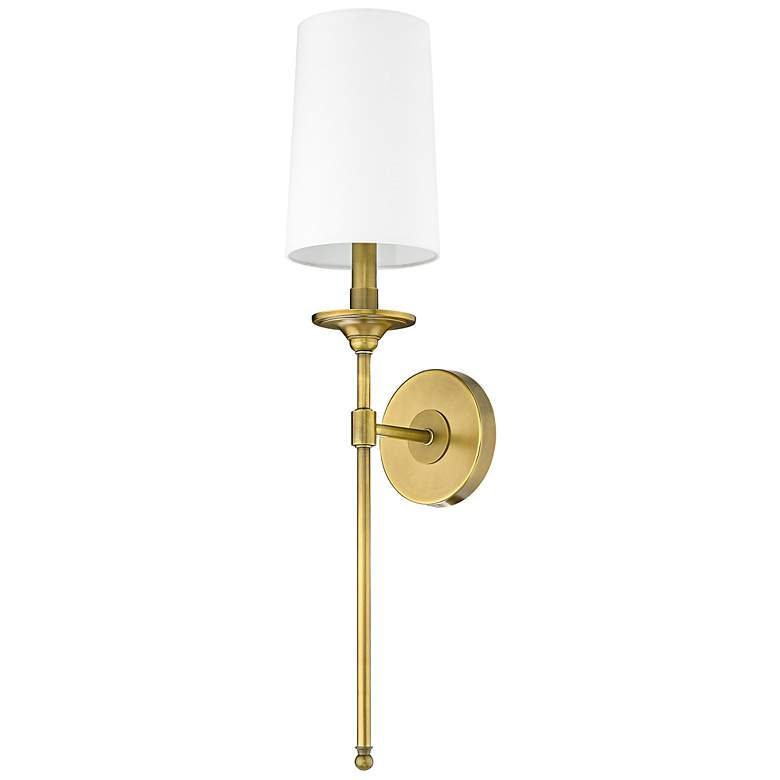 Image 7 Emily 26" High Rubbed Brass Wall Sconce more views