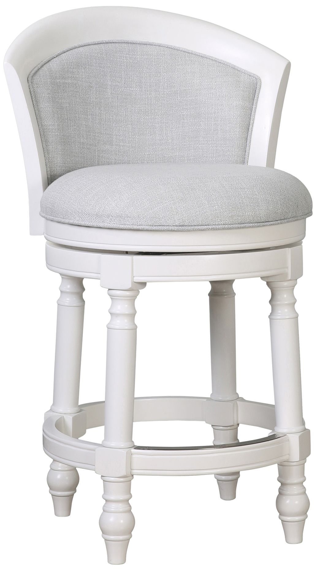 Image 2 Emily 26" Light Gray Fabric Swivel Counter Stool