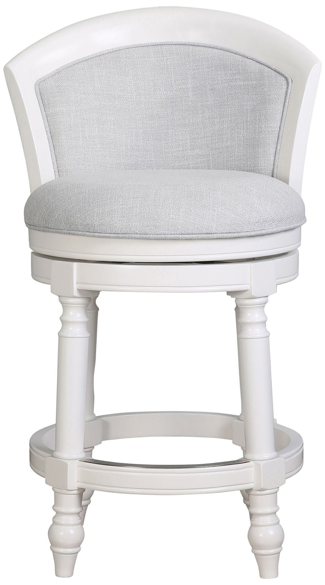 Image 4 Emily 26" Light Gray Fabric Swivel Counter Stool more views