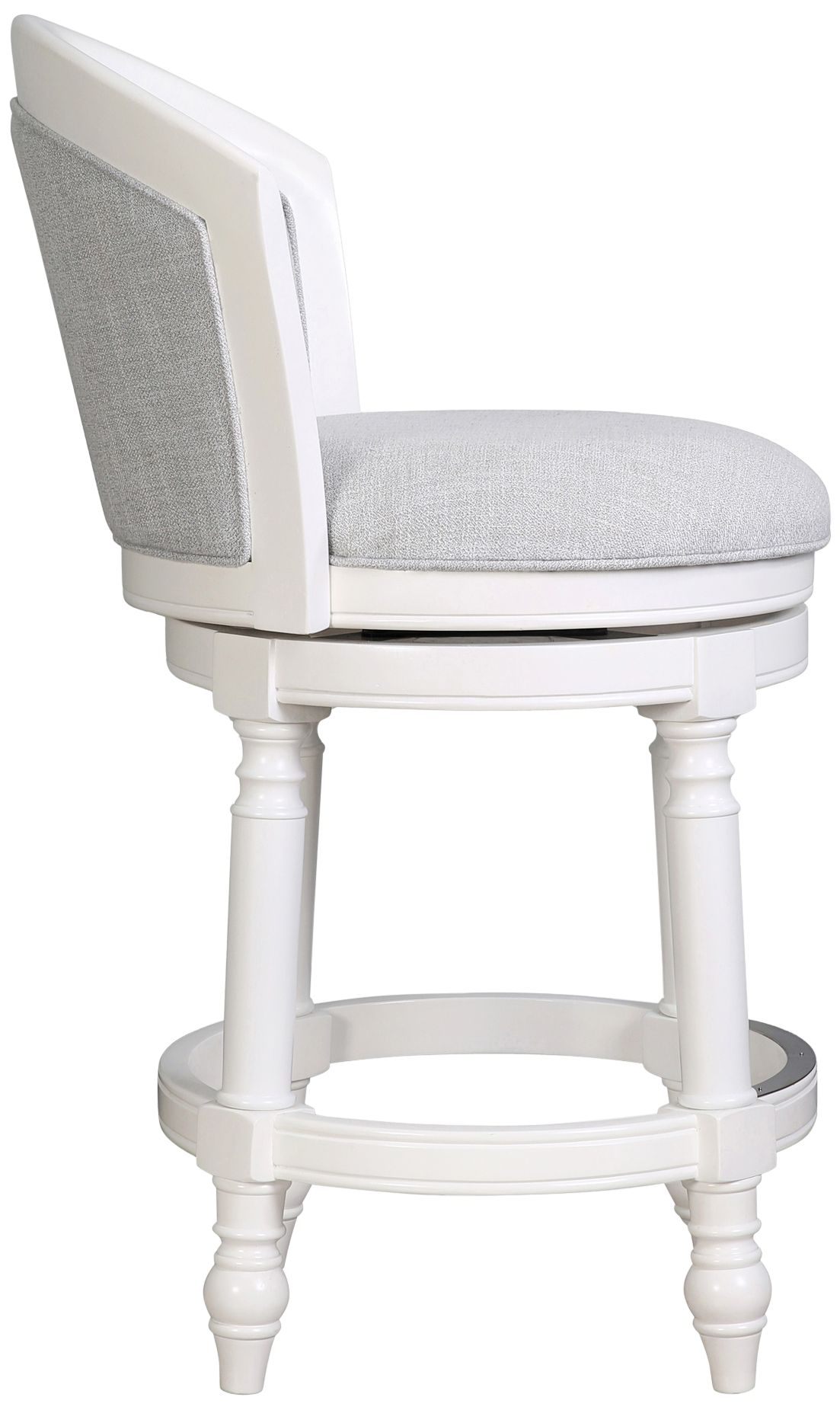 Image 5 Emily 26" Light Gray Fabric Swivel Counter Stool more views