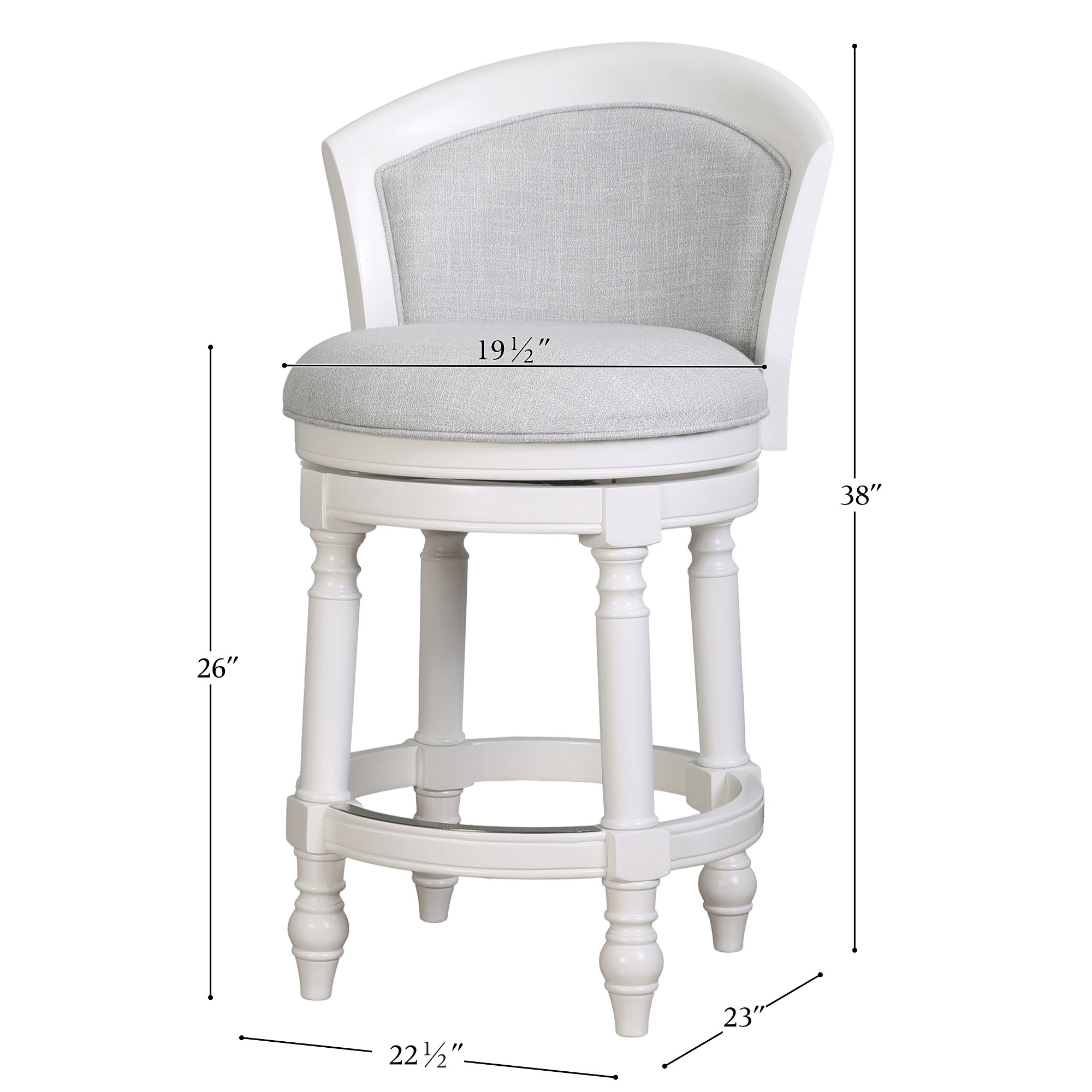 Image 6 Emily 26" Light Gray Fabric Swivel Counter Stool more views