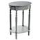 Emily 27" High Antique Gray Oval Accent End Table with Storage Shelf