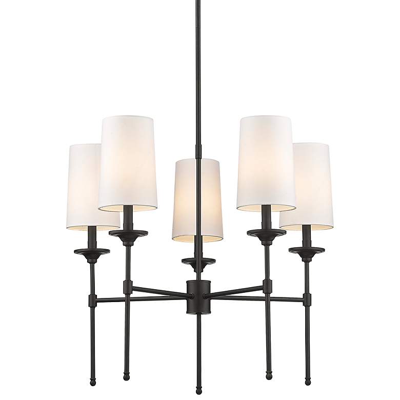 Image 3 Emily 28" Wide Matte Black 5-Light Chandelier