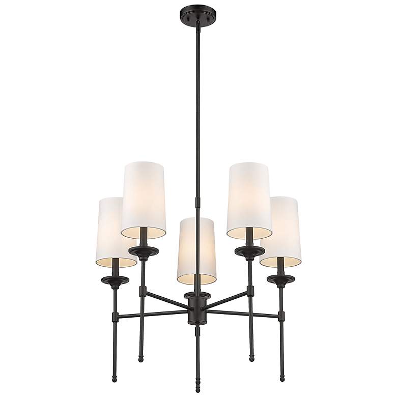 Image 6 Emily 28" Wide Matte Black 5-Light Chandelier more views