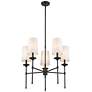 6_Emily 28" Wide Matte Black 5-Light Chandelier more views
