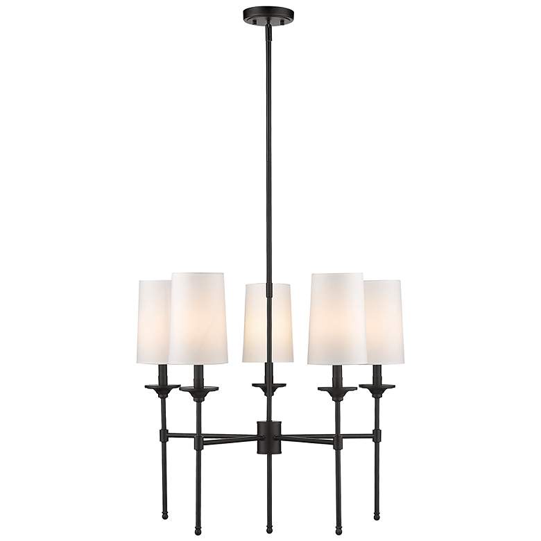 Image 7 Emily 28" Wide Matte Black 5-Light Chandelier more views