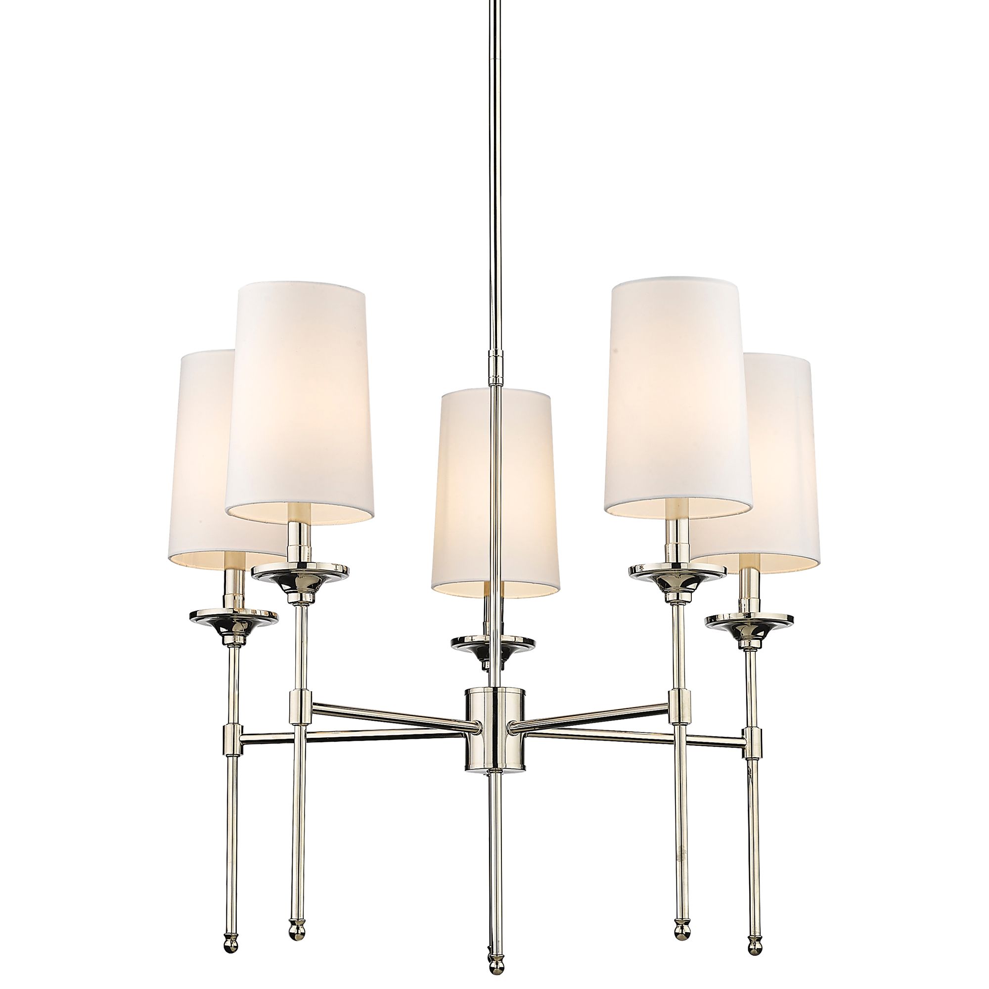 Emily 28" Wide Polished Nickel 5-Light Chandelier