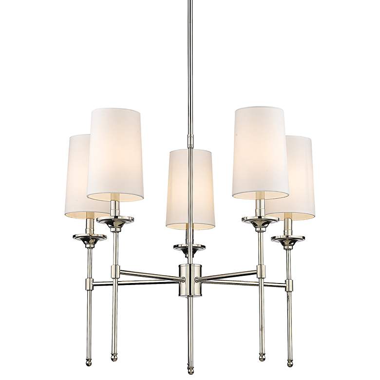 Image 3 Emily 28" Wide Polished Nickel 5-Light Chandelier