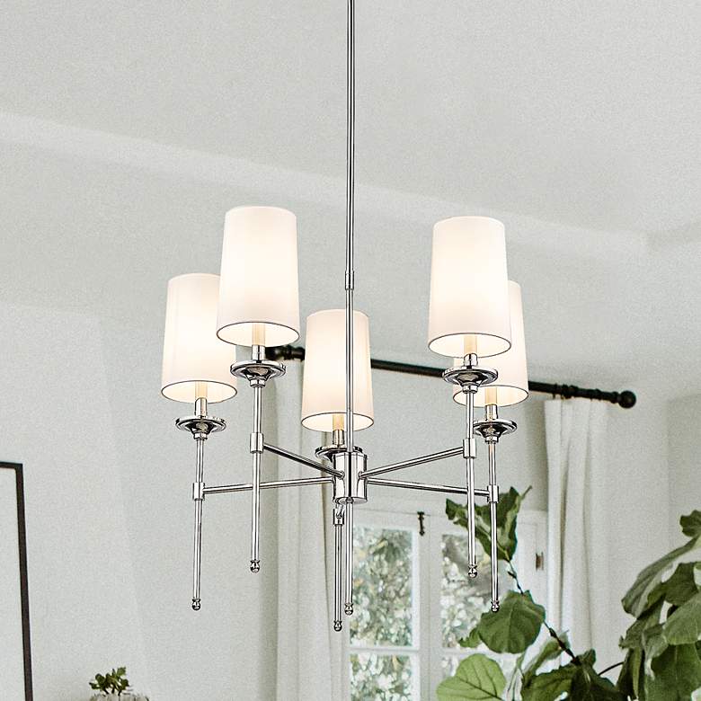 Image 2 Emily 28" Wide Polished Nickel 5-Light Chandelier