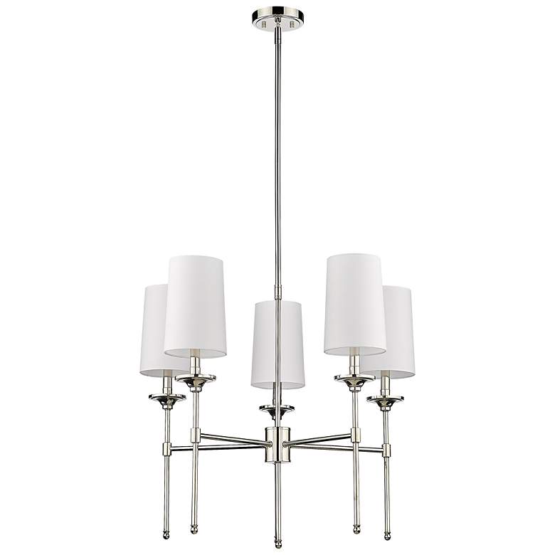 Image 7 Emily 28" Wide Polished Nickel 5-Light Chandelier more views