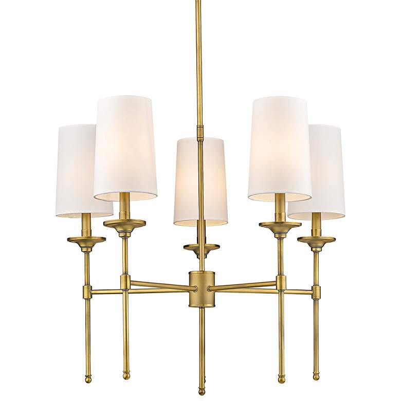 Image 3 Emily 28" Wide Rubbed Brass 5-Light Drum Chandelier