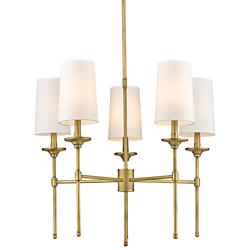Emily 28" Wide Rubbed Brass 5-Light Drum Chandelier