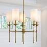 2_Emily 28" Wide Rubbed Brass 5-Light Drum Chandelier