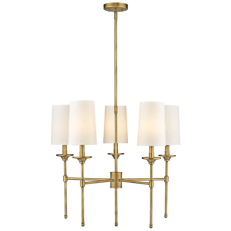 Image 5 Emily 28" Wide Rubbed Brass 5-Light Drum Chandelier more views