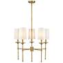 5_Emily 28" Wide Rubbed Brass 5-Light Drum Chandelier more views
