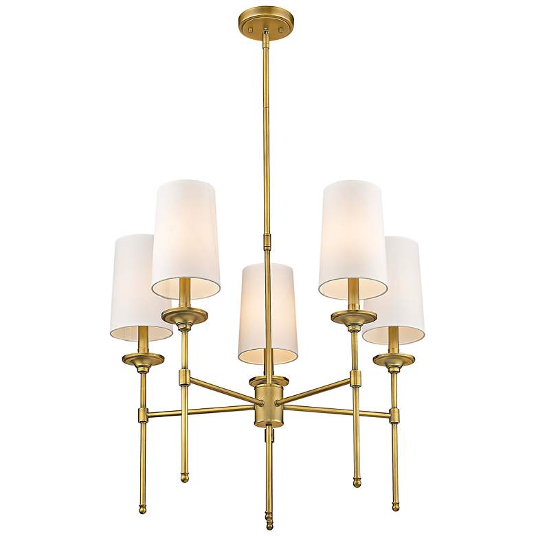 Image 6 Emily 28" Wide Rubbed Brass 5-Light Drum Chandelier more views