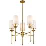6_Emily 28" Wide Rubbed Brass 5-Light Drum Chandelier more views