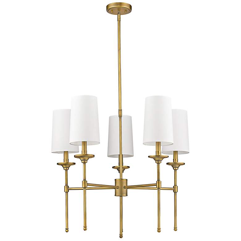 Image 7 Emily 28" Wide Rubbed Brass 5-Light Drum Chandelier more views