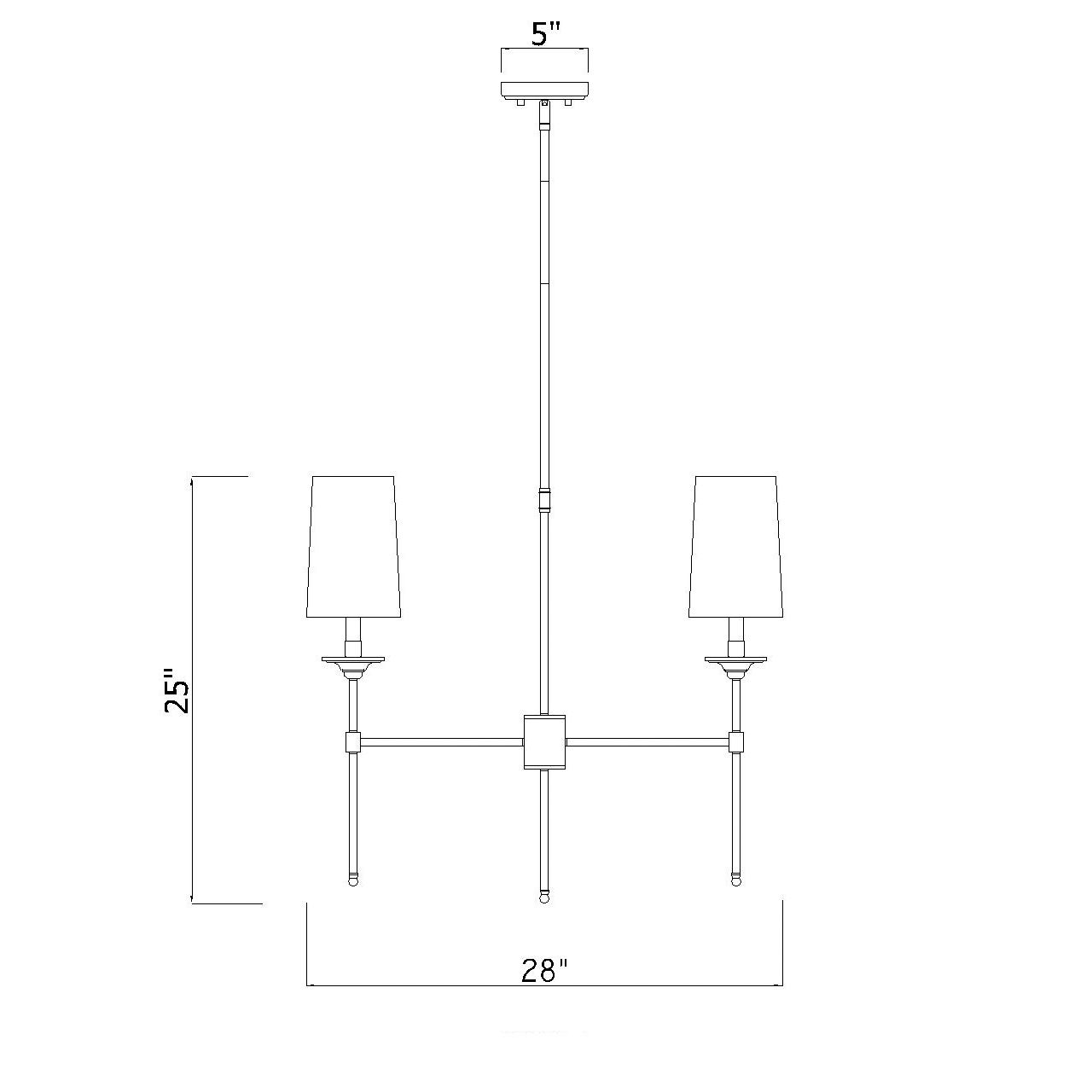 Emily 28" Wide Rubbed Brass 5-Light Drum Chandelier in scene